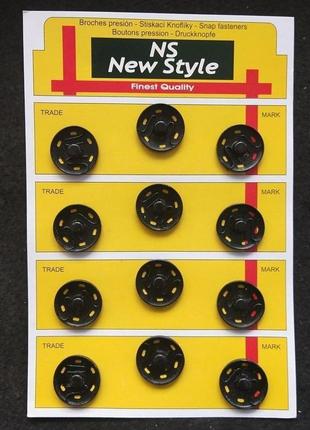 D=21мм пришивные застежки-кнопки для одежды new style 12шт металлические цвет черный (653-т-0275)2 фото
