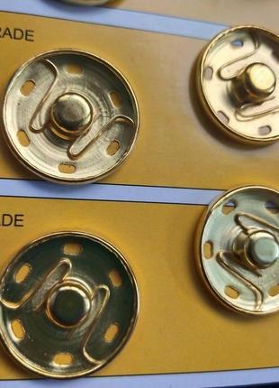 D=25мм пришивные застежки-кнопки для одежды new style 12шт металлические цвет золотой (653-т-0112)3 фото