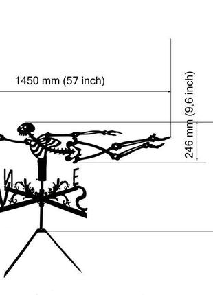 Флюгер на дах будинку "скелет"4 фото