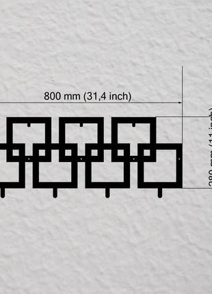 Вішалка для одягу з металу "квадраты"3 фото