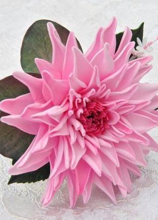 Шпилька для волосся з рожевою георгиной шпильки з квітами для дівчаток