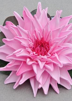Шпилька для волосся з рожевою георгиной шпильки з квітами для дівчаток8 фото