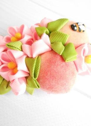 Заколка с розовыми цветами канзаши украшение для волос с фруктами для женщины подарок девушке3 фото