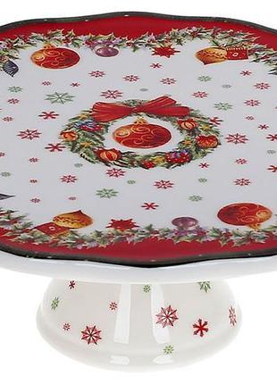 Підставка для торта "різдвоський орнамент", порцеляна ø20,5 см bona (2000002658634)