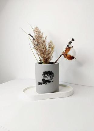 Стаканчик для декору і не тільки... "harry potter"+підставка з бетону