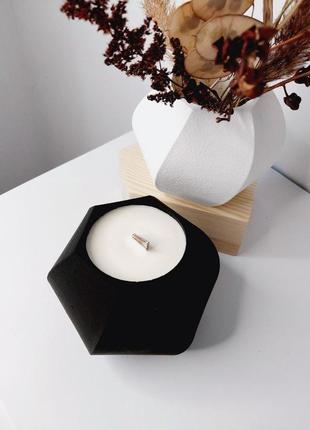 Екосвічка ручної работи   з дерев'яним гнітом