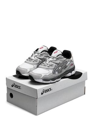 Кроссовки женские стильные asics gel nyc white steel gray легкие спортивные серые кроссовки асикс гель летние5 фото