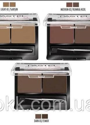 Набор для коррекции бровей тени и воск profession eyebrow duo, 03 dark 2,5 г pastel разноцветный1 фото