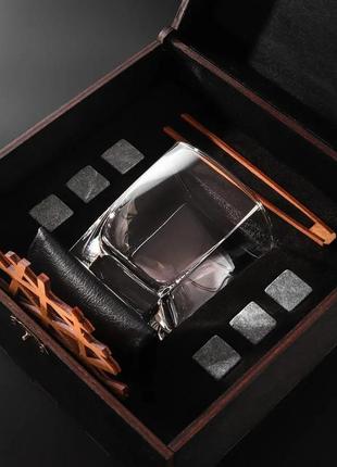 Подарочный деревянный набор с бокалом мужу черный luminarc sterling | ws101