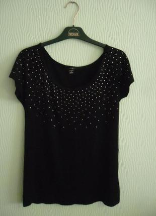 Футболка с мелкими стразами, р xs