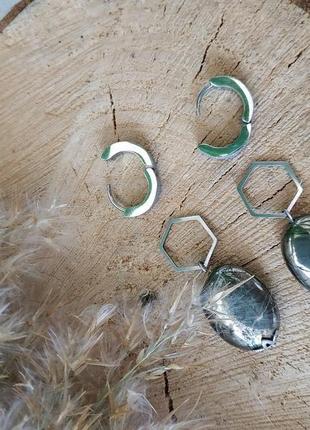 Сережки - трансформери з пиритом 'олена' 3