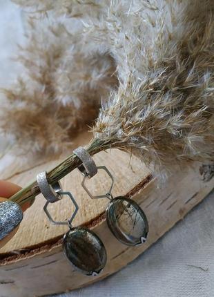 Сережки - трансформери з пиритом 'олена' 4