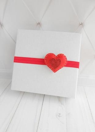 Червоне сердечко з фетру пов'язка малятку прикраса для волосся на валентина подарунок на день народження4 фото