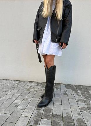 Женские кожаные сапоги (3608-1д) 38 vzutik черный (2000002760481)4 фото