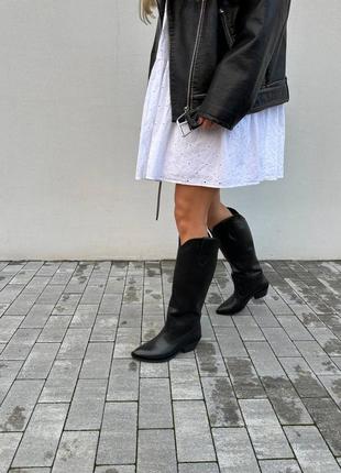 Женские кожаные сапоги (3608-1д) 38 vzutik черный (2000002760481)3 фото