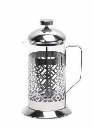 Заварник френчпрес для чаю та кави 350 мл kamille сріблястий (2000002745280)2 фото