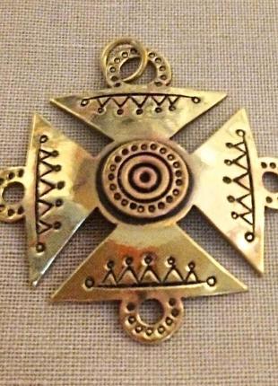 Козацький хрест з латуні3 фото