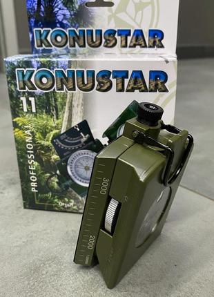 Компас konus konustar 11, цвет зеленый, жидкостный артиллерийский компас для военных6 фото