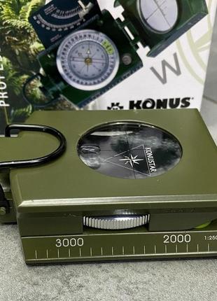 Компас konus konustar 11, цвет зеленый, жидкостный артиллерийский компас для военных5 фото