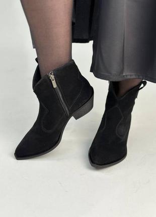 Женские замшевые ботинки (9412д) 36 vzutik черный (2000002757269)2 фото