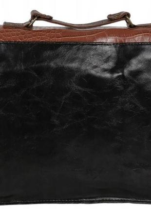 Деловой портфель из искусственной кожи 35х27х8 см atmosphere черный (2000002732204)3 фото