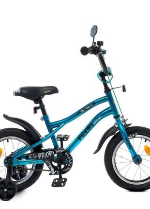 Велосипед детский "urban" матовый 14" prof1 бирюзовый (2000002465607)3 фото
