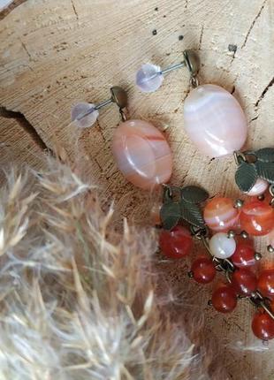 Серьги - грозди с сердоликом ′вкус смородины′5 фото
