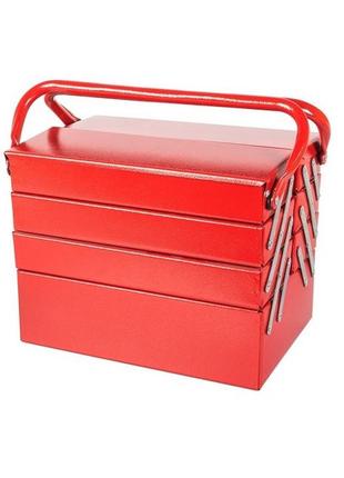 Ящик для инструментов металлический, 330 мм, 4 яруса, 7 отделений  mastertool красный (2000002821809)