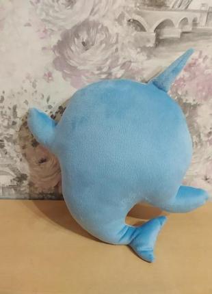 Плюшевая игрушка папа акула голубой подарок для ребенка 40см2 фото