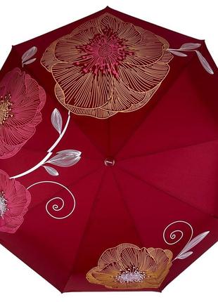 Женский складной зонт полуавтомат  toprain бордовый (2000002743989)3 фото
