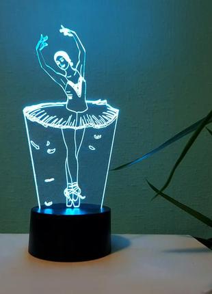 Сменная картинка для ночника-светильника 3d "балерина"  3dtoyslamp  (2000002615231)