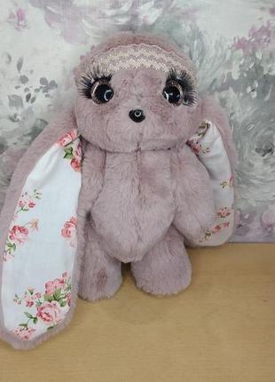 Хутряна іграшка зайчик рожевий подарунок дівчинці дівчині2 фото