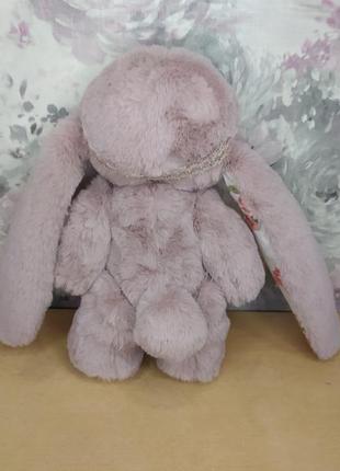 Хутряна іграшка зайчик рожевий подарунок дівчинці дівчині4 фото