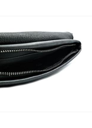 Мужской кожаный клатч-кошелек 19,5х10,5х2,5 см h.t.leather черный (2000002086505)6 фото