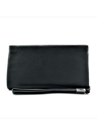 Мужской кожаный клатч-кошелек 19,5х10,5х2,5 см h.t.leather черный (2000002086505)7 фото
