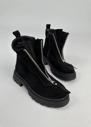 Женские замшевые ботинки (6502-1з) 41 vzutik черный (2000002759195)10 фото