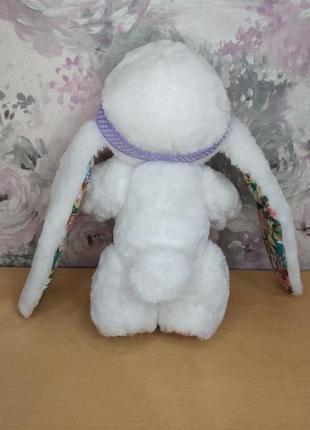 Хутряна іграшка зайчик білий подарунок дівчинці дівчині4 фото