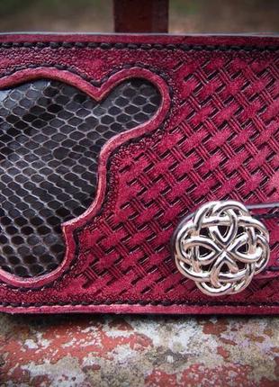 Жіночий гаманець, гаманець зі шкіри змії, жіночий гаманець з натуральної шкіри