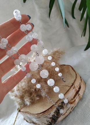 Колье с снежным кварцем ′капель′