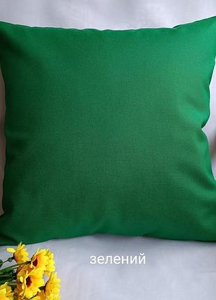 Декоративна наволочка 40*40 зелений колір з цупкої тканини