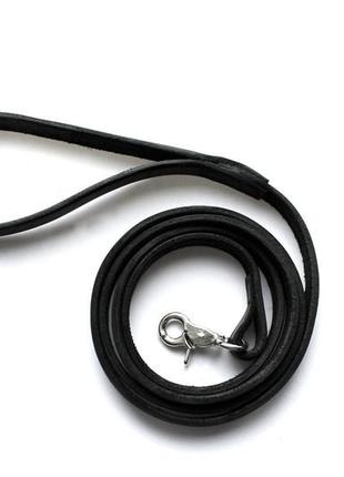 Кожаный поводок для собаки 150х1,5 см lockdog черный (2000002397298)