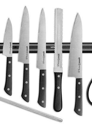 Набір кухонних ножів 8 в 1 42х24х6,5 см samura чорно-сріблястий (2000002794875)