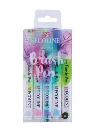 Набор акварельных маркеров ecoline brushpen pastel 5 цветов1 фото