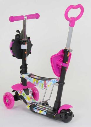 Самокат 5в1 59х15х29 см best scooter рожево-чорний (2000002312772)3 фото