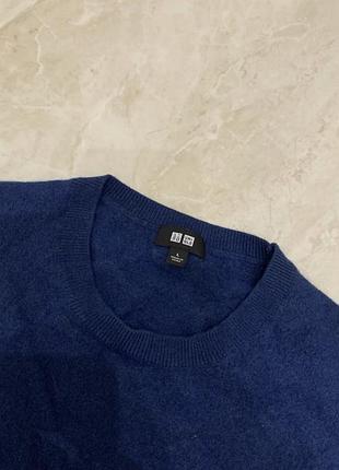 Базовый кашемировый бесшовный свитер uniqlo, 100% кашемир джемпер