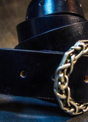 Черный ремень, мужской кожаный ремень, черный ремень из кожи