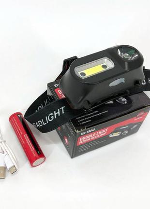 Налобний ліхтарик bailong bl-1801a акумуляторний, світлодіодний ліхтарик налобний, ліхтар на лоб7 фото