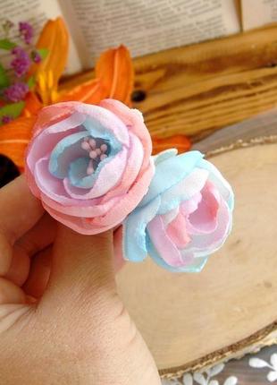 Набор резинок с шифоновыми цветами