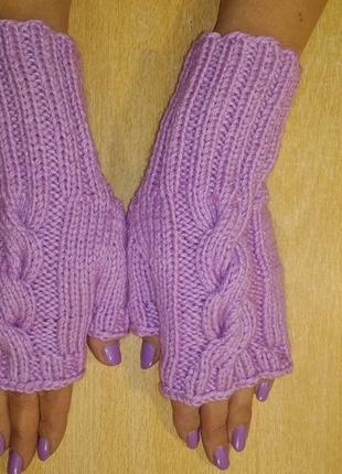 Митенки перчатки без пальцев тепло и комфорт2 фото