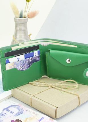 Подарочный женский набор №61: обложка документы + ключница + портмоне (зеленый)8 фото